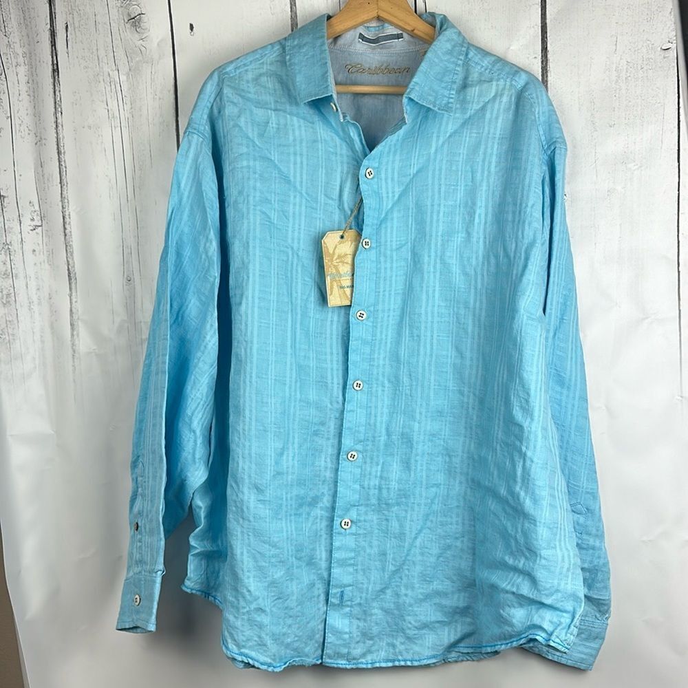 Caribbean Linen Button Down Size 2XB NWT